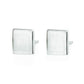 Bare Skin Square Stud Earrings (Brushed)