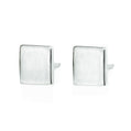 Bare Skin Square Stud Earrings (Brushed)