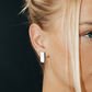 Bare Skin Rectangle Stud Earrings (Polished)