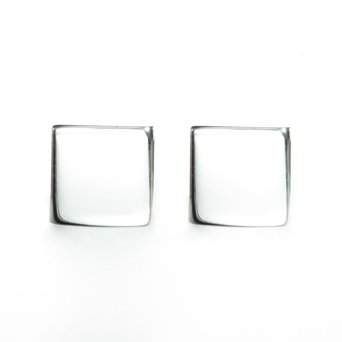 Bare Skin Square Stud Earrings (Polished)