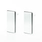 Bare Skin Rectangle Stud Earrings (Polished)