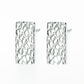 Calf Skin Rectangle Stud Earrings