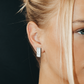 Calf Skin Rectangle Stud Earrings