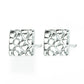 Calf Skin Square Stud Earrings