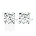 Calf Skin Square Stud Earrings