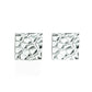 Calf Skin Square Stud Earrings