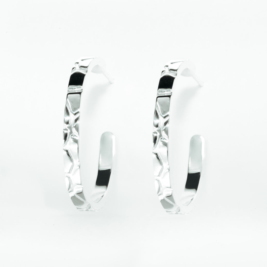 Crocodile Skin Hoop Earrings