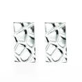 Crocodile Skin Rectangle Stud Earrings