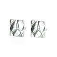 Crocodile Skin Square Stud Earrings