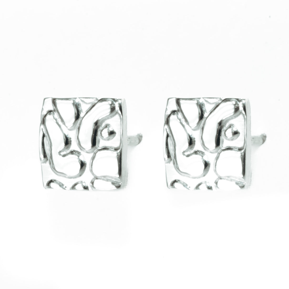 Leopard Skin Square Stud Earrings