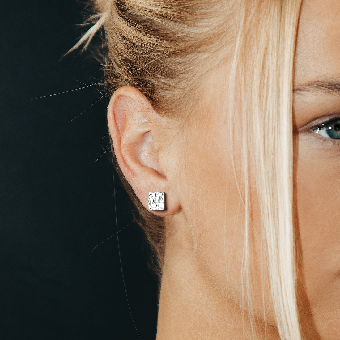 Leopard Skin Square Stud Earrings