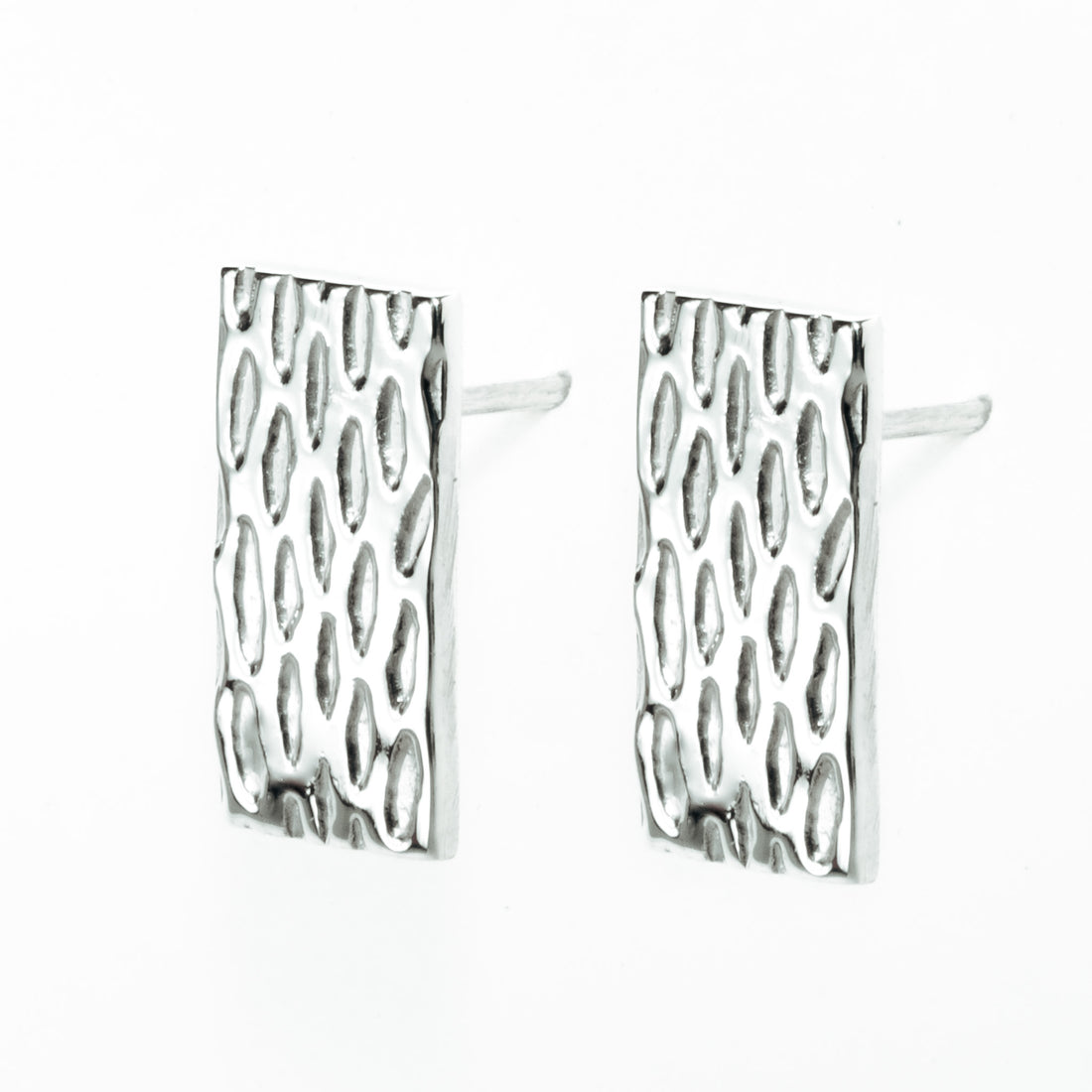 Shark Skin Rectangle Stud Earrings