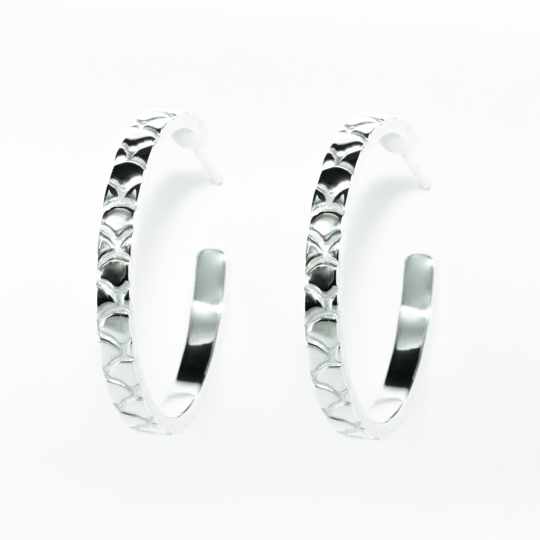 Snake Skin Hoop Earrings