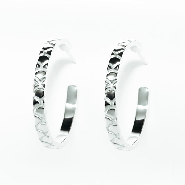 Snake Skin Hoop Earrings