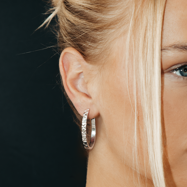 Snake Skin Hoop Earrings